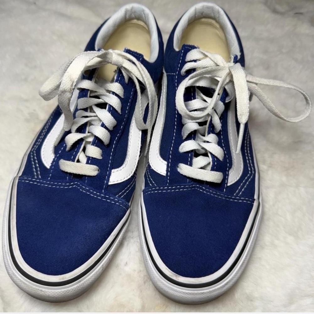 Blue and White Sneakers